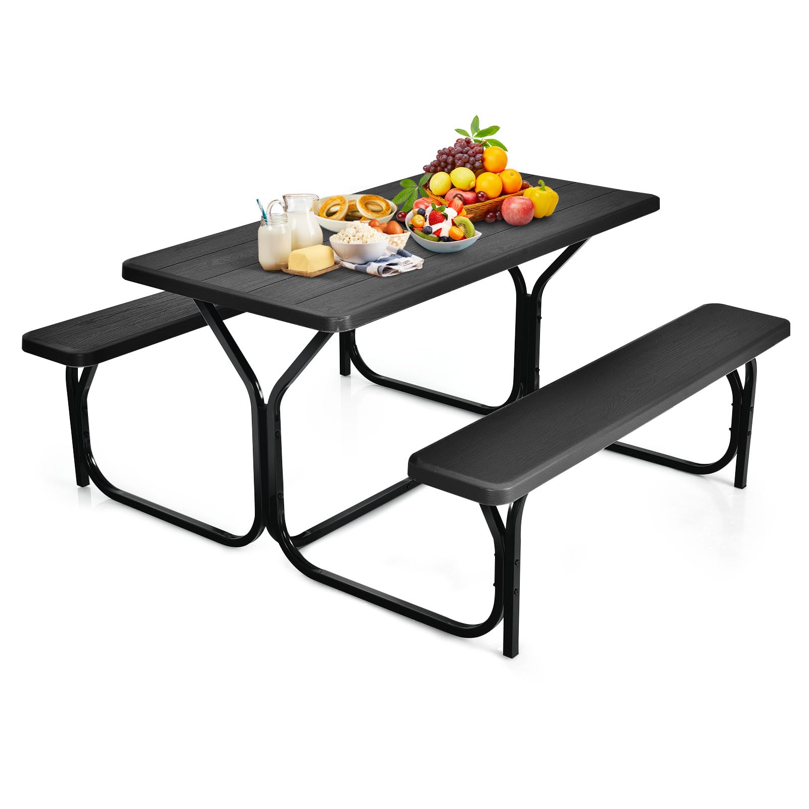 Amazon.com : SILKYDRY Picnic Table, Outdoor Picnic Bench Table Set